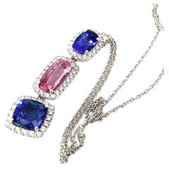 Pendentif Tanzanite Spinel Brillant w. Chaîne 6 ct 0.70 AAA+ Blue Lily Dream Pink