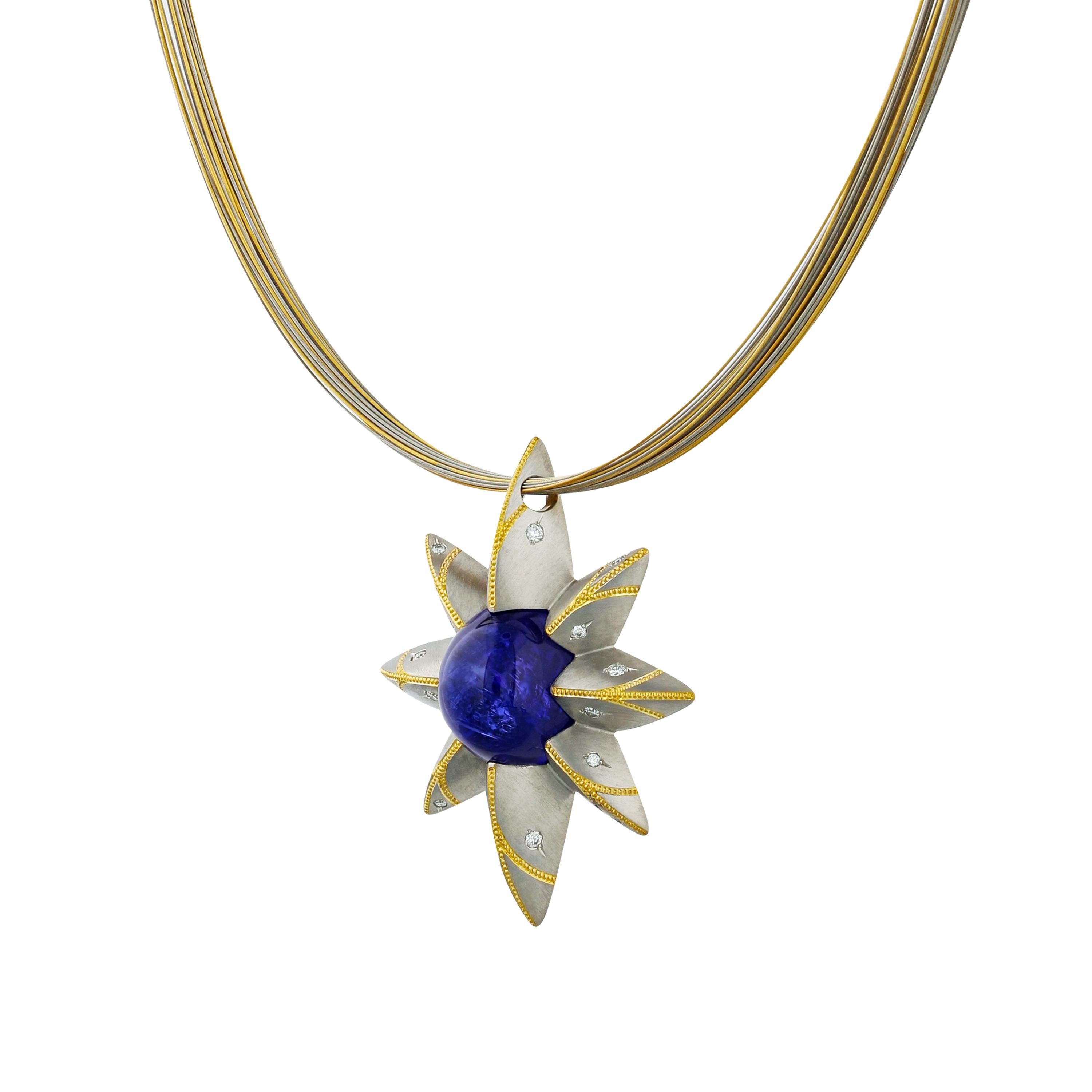 Modern Tanzanite Star Pendant by Zoltan David