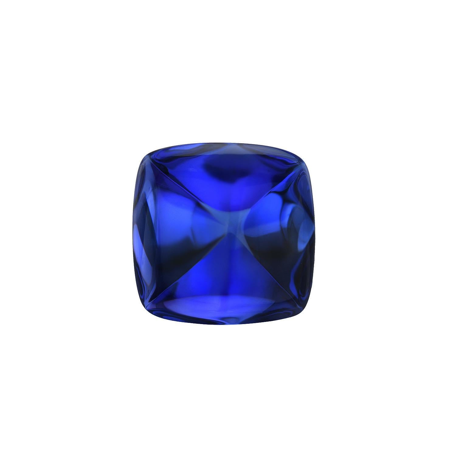 Taille cabochon « sugarloaf » Bague en tanzanite en forme de pain de sucre cabochon taille coussin de 8,44 carats en vente