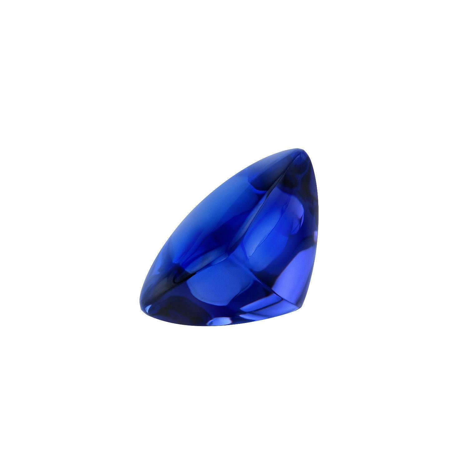 Bague en tanzanite en forme de pain de sucre cabochon taille coussin de 8,44 carats Neuf - En vente à Beverly Hills, CA