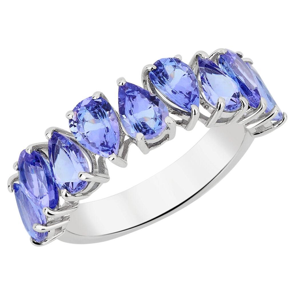 Tansanit Teardrop Ring im Angebot