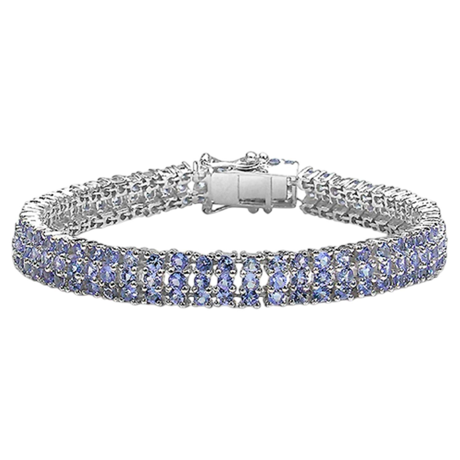 Tanzanite Tennis Bracelet 11.5 Carats Sterling Silver