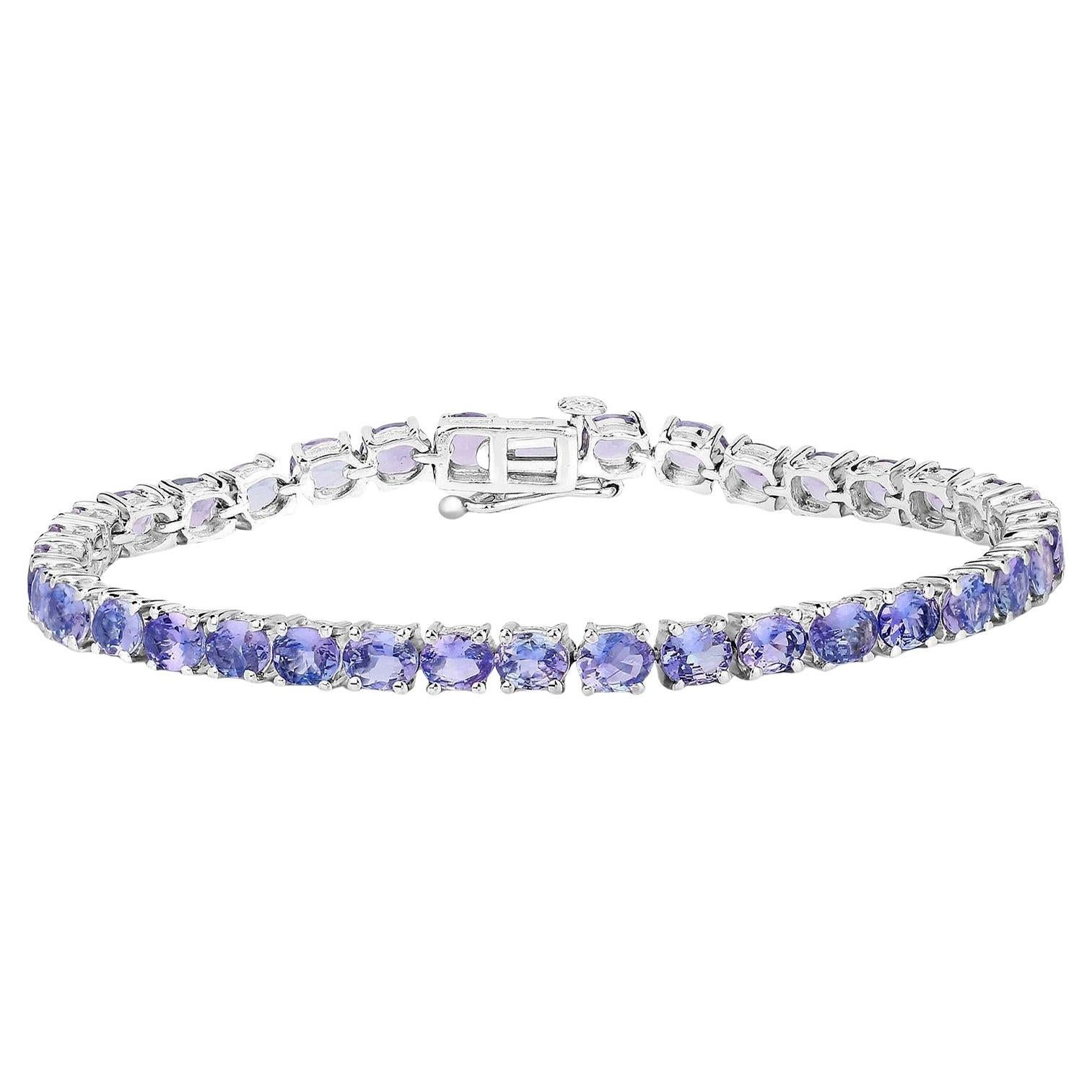 Tanzanite Tennis Bracelet 12.2 Carats Sterling Silver