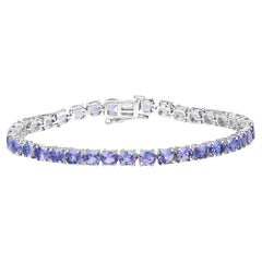 Tanzanite Tennis Bracelet 12.2 Carats Sterling Silver