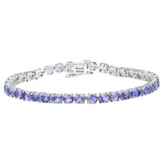 Tansanit-Tennisarmband 12.2 Karat Sterlingsilber