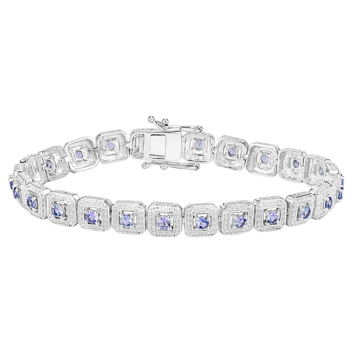 Pulsera de tanzanita 2,40 quilates Plata de Ley rodiada en venta
