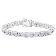 Bracelet de tennis en Tanzanite 2.40 Carats Argent Sterling Plaqué Rhodium