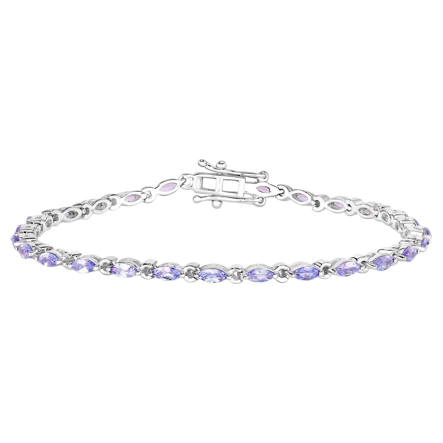 Bracciale tennis con tanzanite 3.75 carati in argento sterling