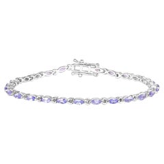 Bracciale tennis con tanzanite 3.75 carati in argento sterling