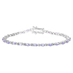 Bracciale tennis con tanzanite 3.75 carati in argento sterling