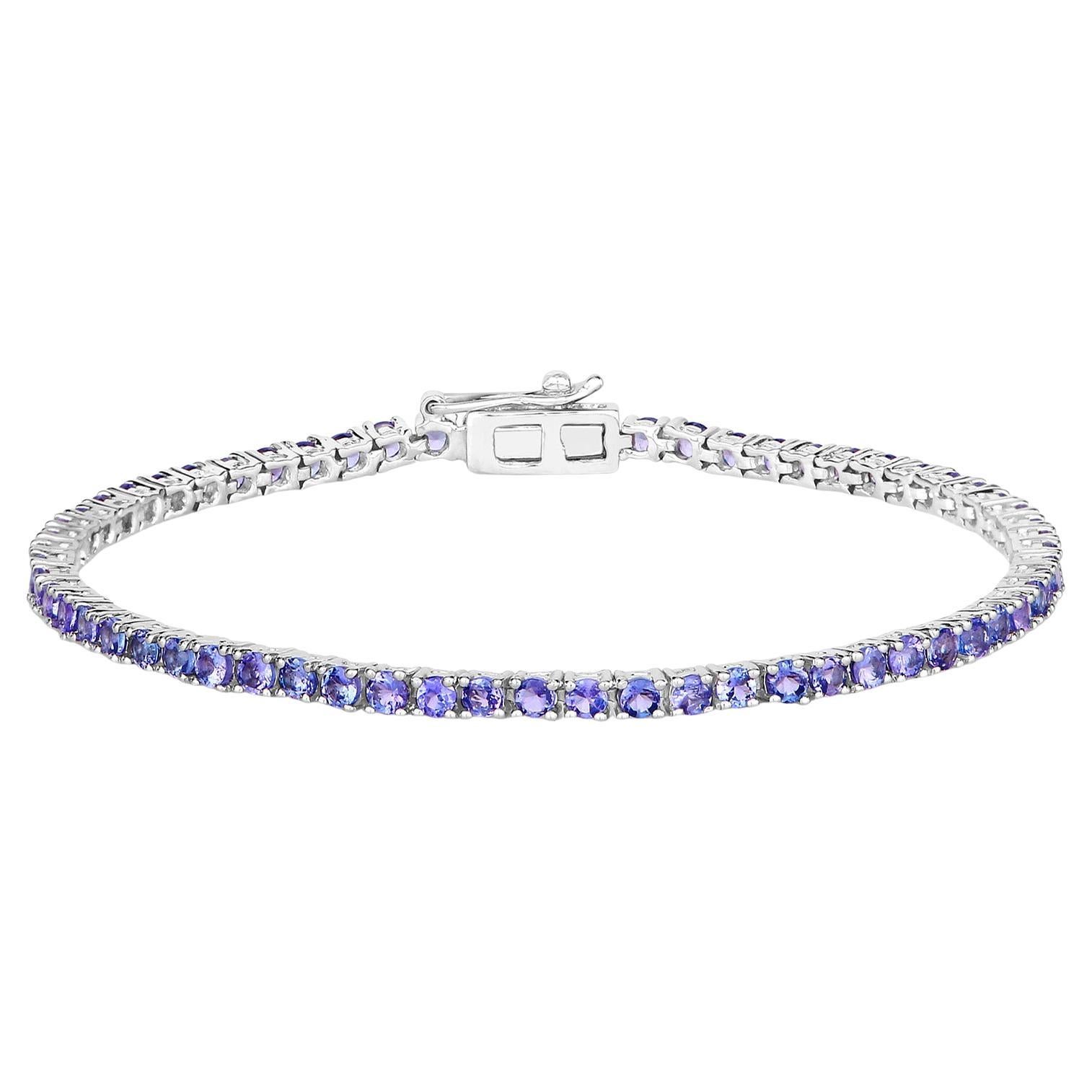 Bracelet tennis en argent sterling 4.32 carats