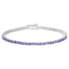 Tanzanite Tennis Bracelet 4.32 Carats Sterling Silver