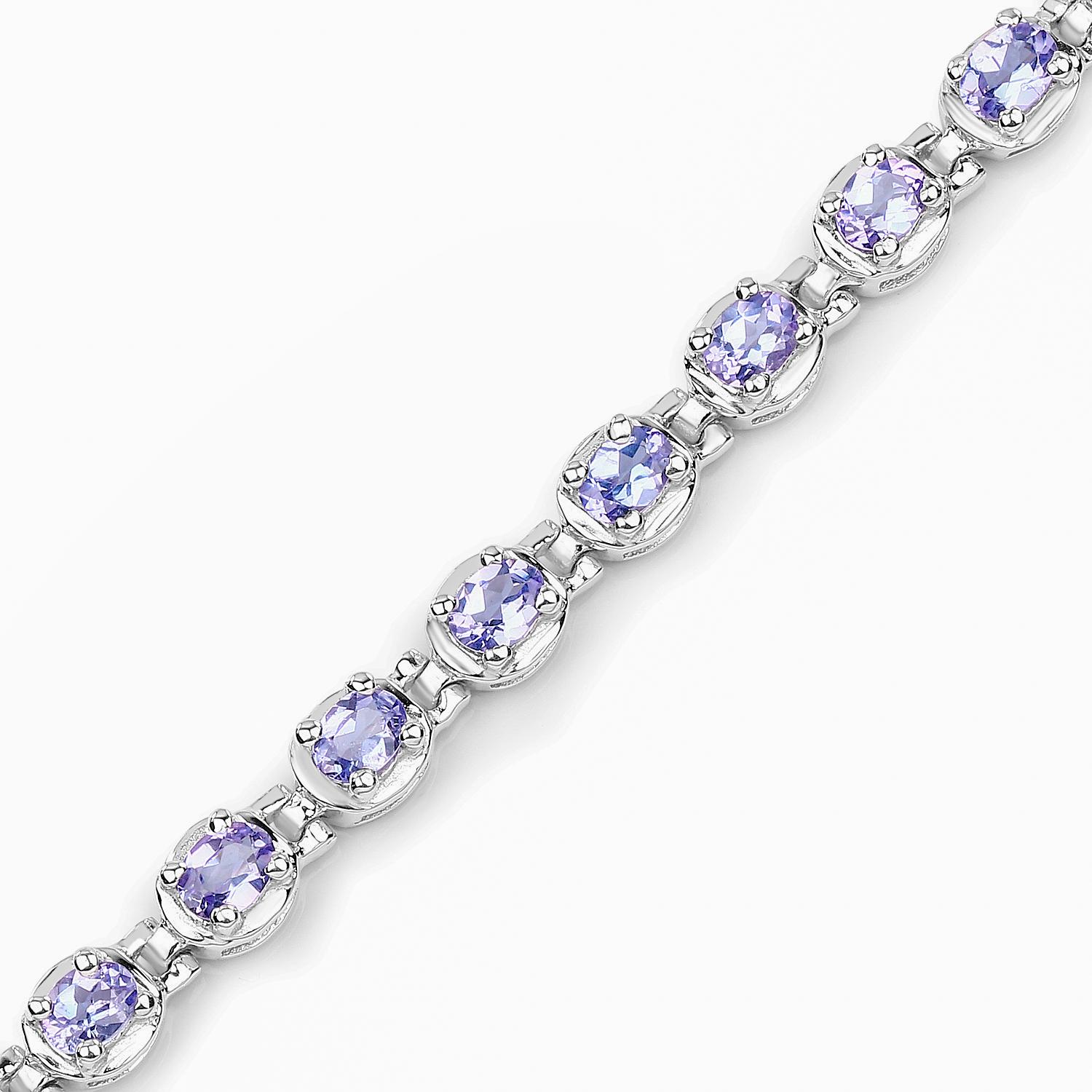 Contemporaneo Bracciale tennis con tanzanite 4.58 carati in argento sterling in vendita