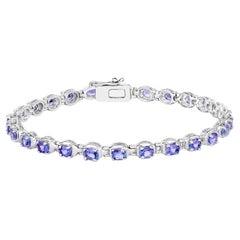 Bracciale tennis con tanzanite 4.58 carati in argento sterling