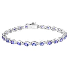 Tanzanite Tennis Bracelet 4.58 Carats Sterling Silver