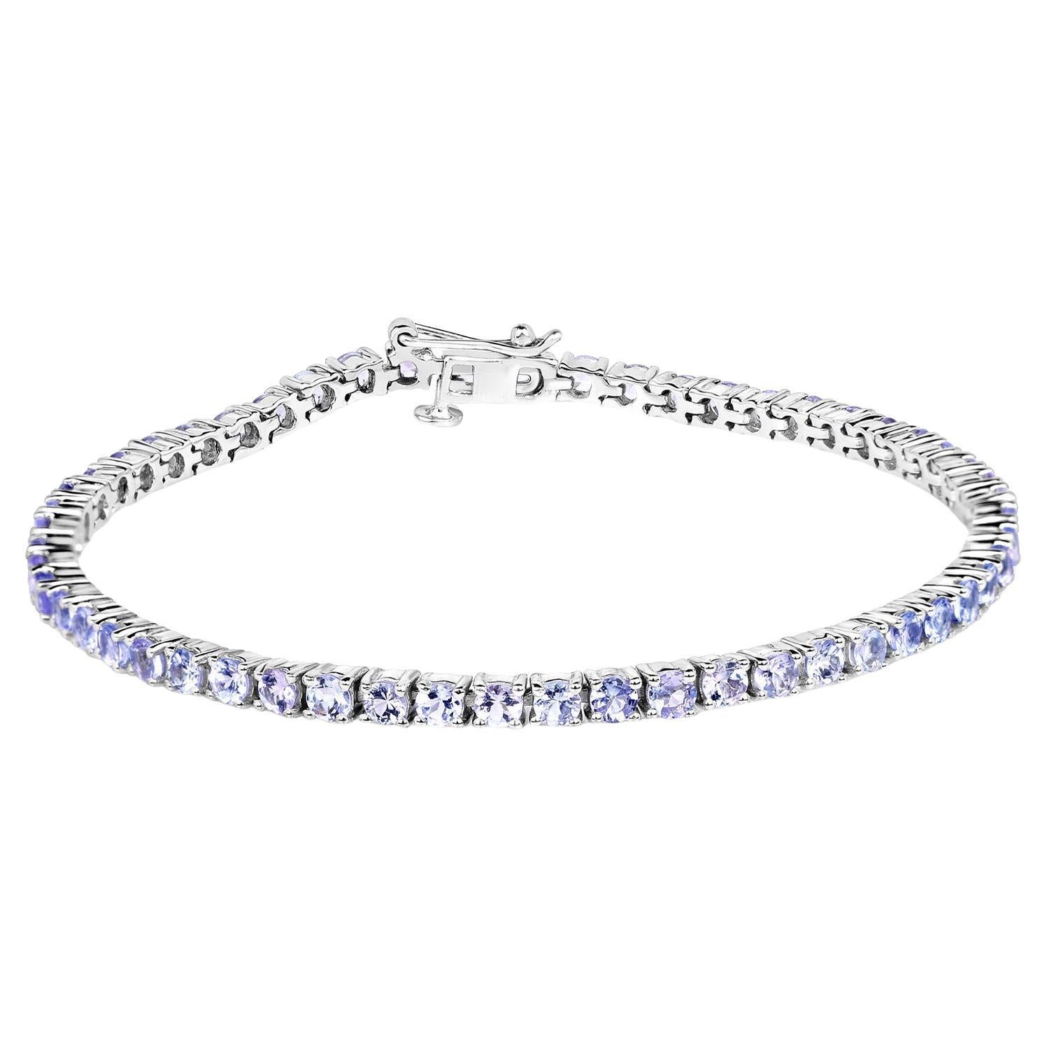 Pulsera de tanzanita 5.2 quilates Plata de Ley