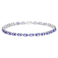 Bracelet tennis en argent sterling 6.2 carats