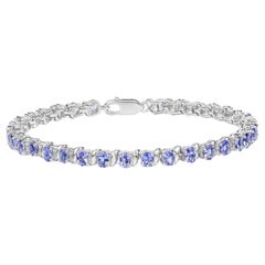 Bracelet tennis en argent sterling 6.45 carats