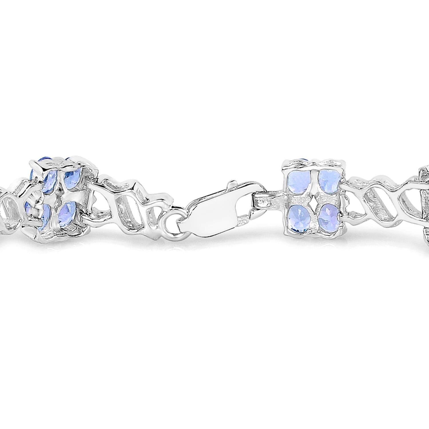 Taille ovale Bracelet tennis en argent sterling 8.15 carats en vente