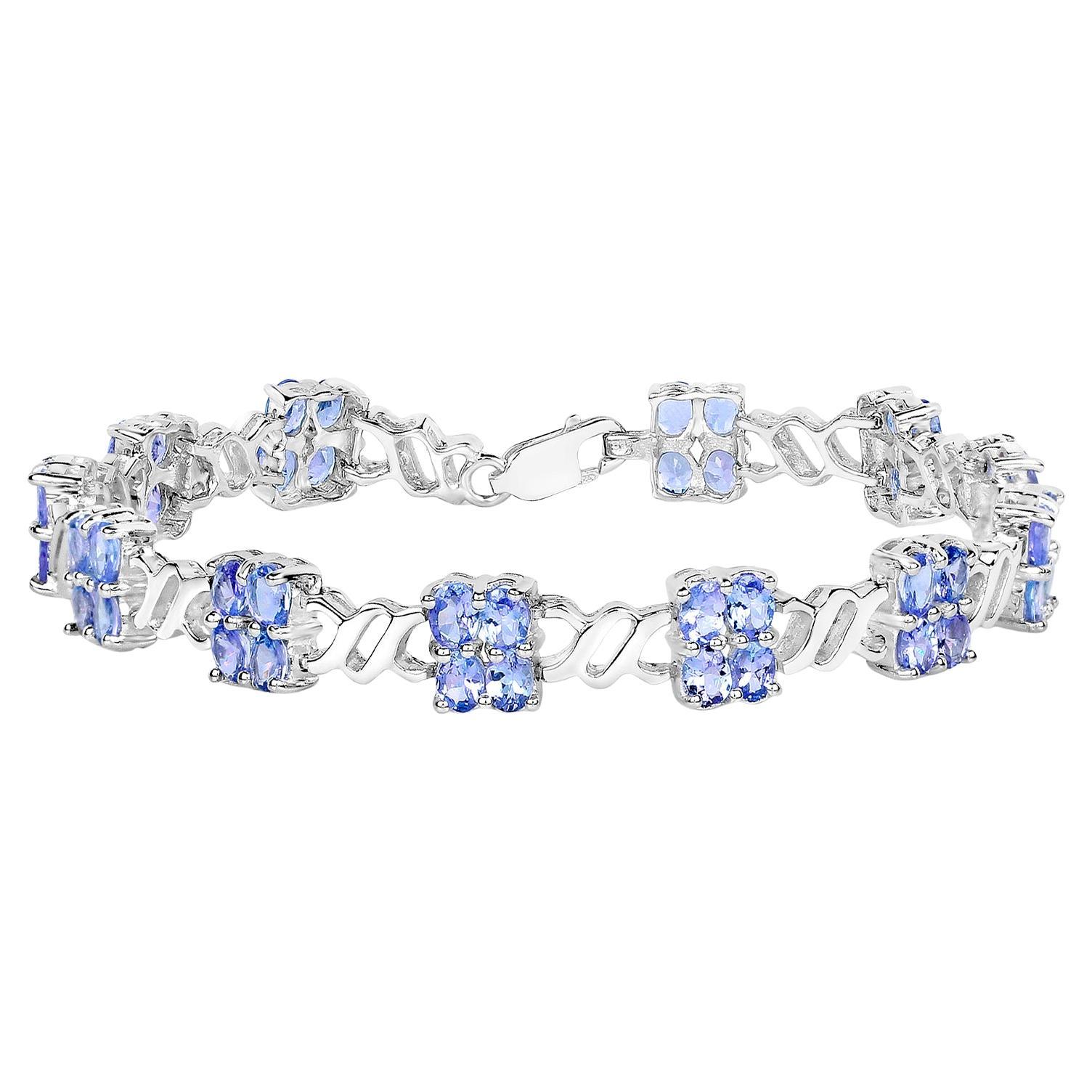 Bracelet tennis en argent sterling 8.15 carats