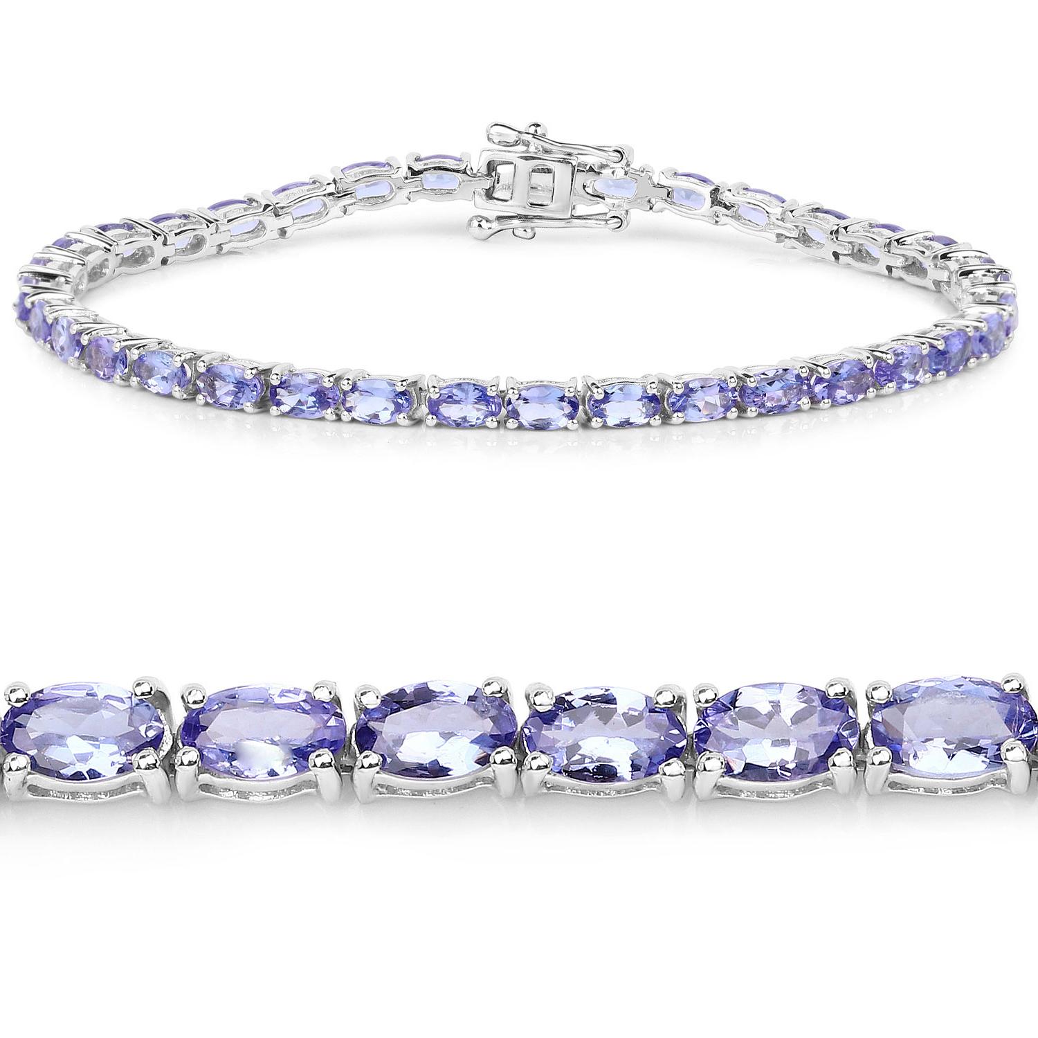 Contemporaneo Bracciale tennis con tanzanite 8.74 carati in argento sterling in vendita