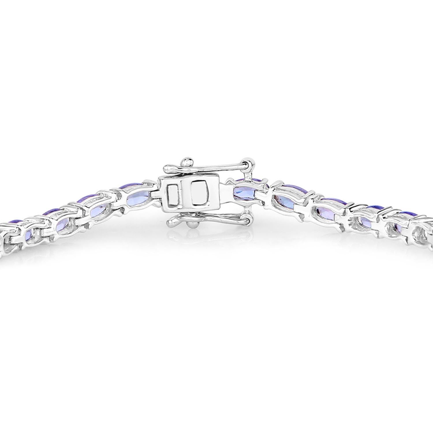 Bracciale tennis con tanzanite 8.74 carati in argento sterling In condizioni ottime in vendita a Aliso Viejo, CA