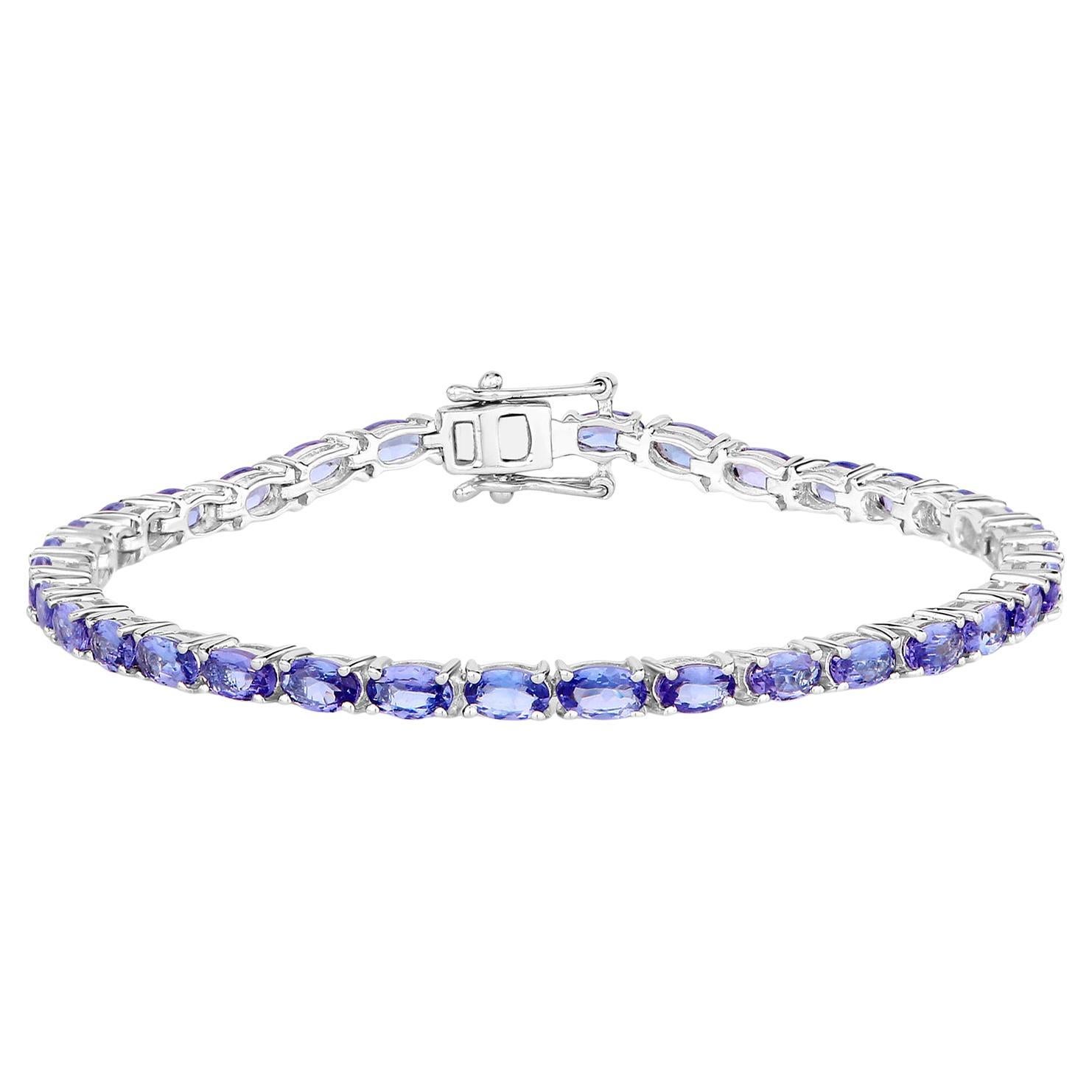 Bracciale tennis con tanzanite 8.74 carati in argento sterling