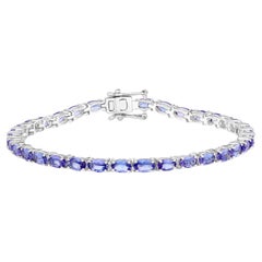 Tanzanite Tennis Bracelet 8.74 Carats Sterling Silver