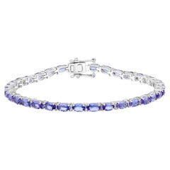 Tanzanite Tennis Bracelet 8.74 Carats Sterling Silver