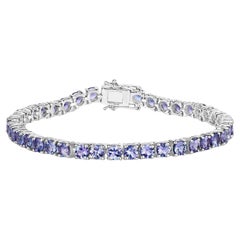 Tanzanite Tennis Bracelet 9.4 Carats Sterling Silver