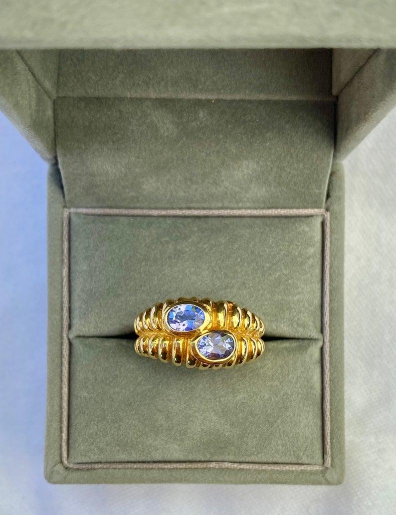 da uomo o donna Anello di fidanzamento con tanzanite 