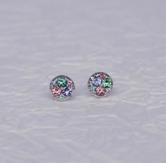 Tanzanite Tourmaline Paraiba Tourmaline No Heat sapphire Spinel Stud Earrings