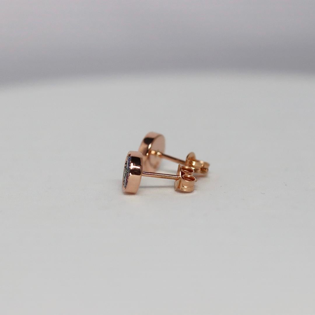 Tanzanite +Tourmaline + Sapphire + Alexandrite + Spinel + diamond Stud Earrings For Sale 2