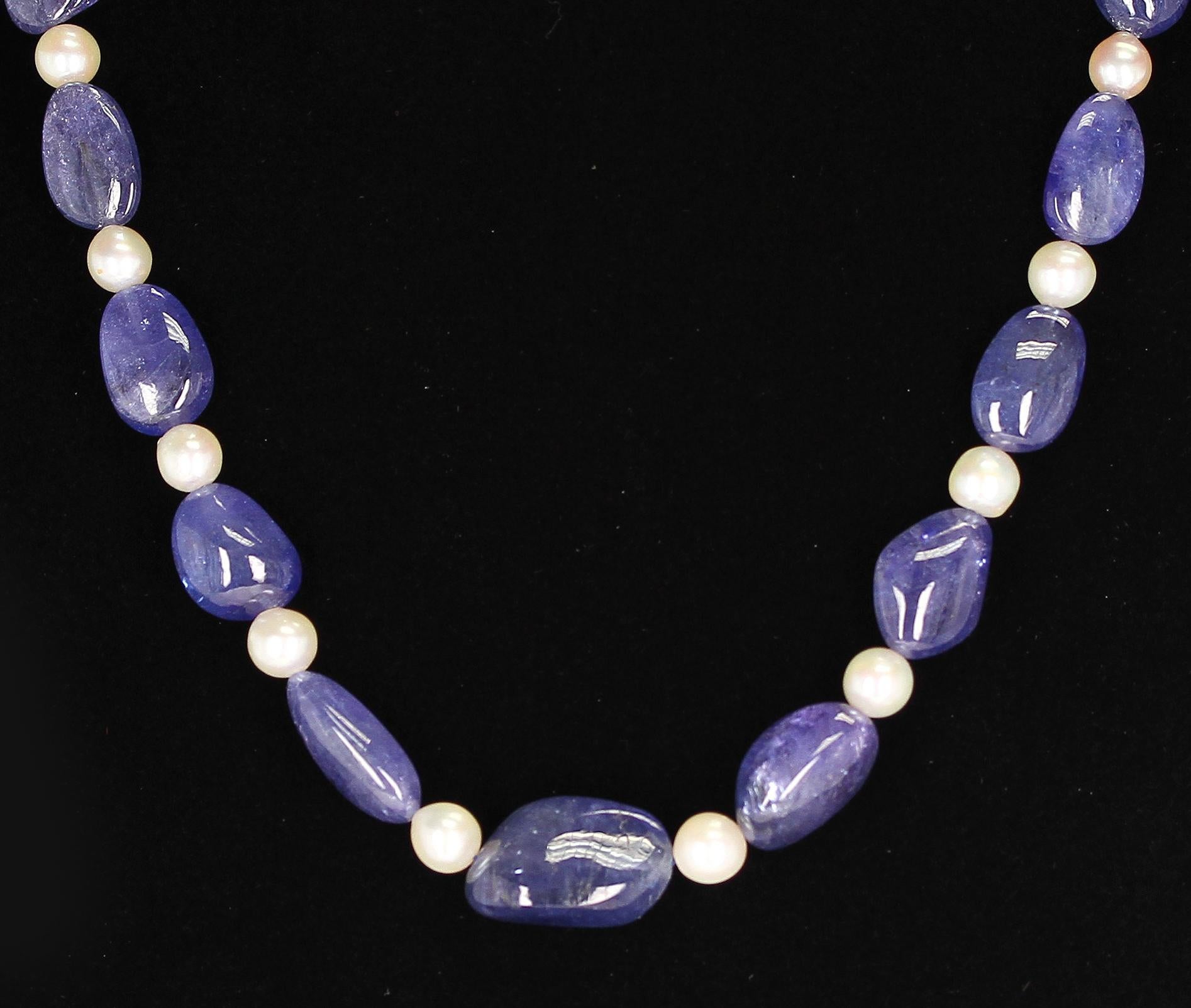 tanzanite and pearl necklace