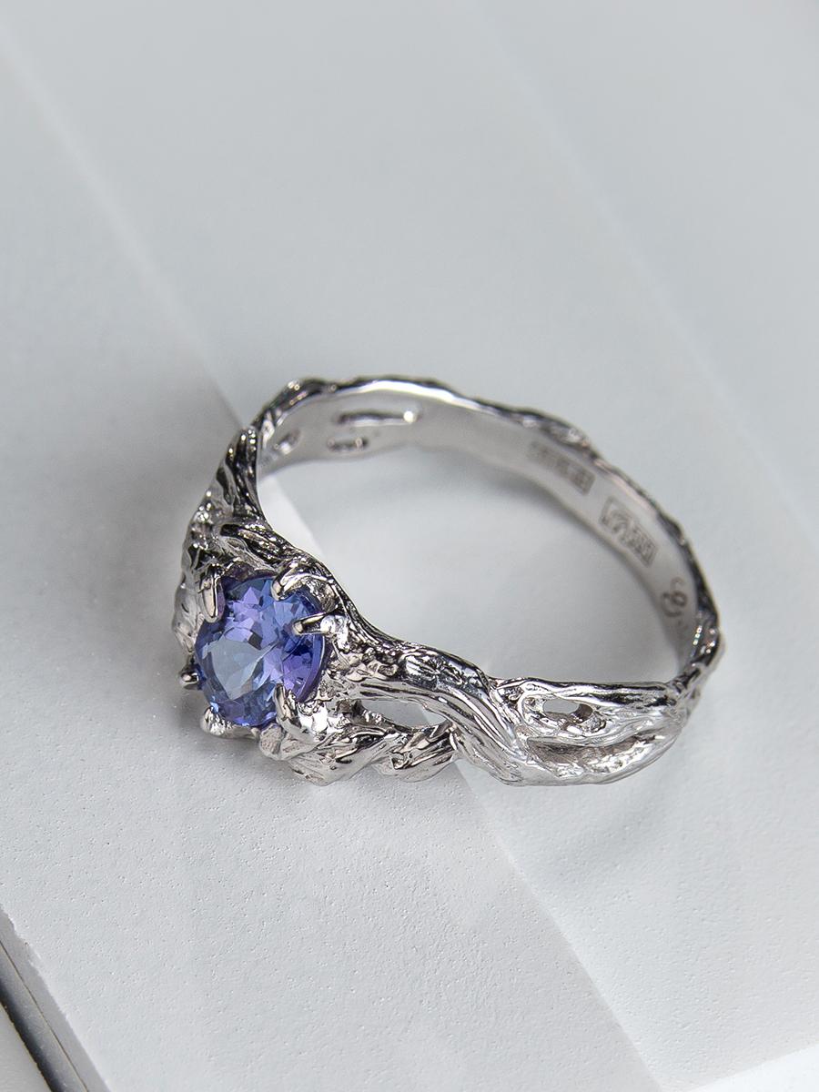 Tanzanite White Gold Ring Classic Oval Cut Tanzanian Gem Report LGBTQ Engagement For Sale 2