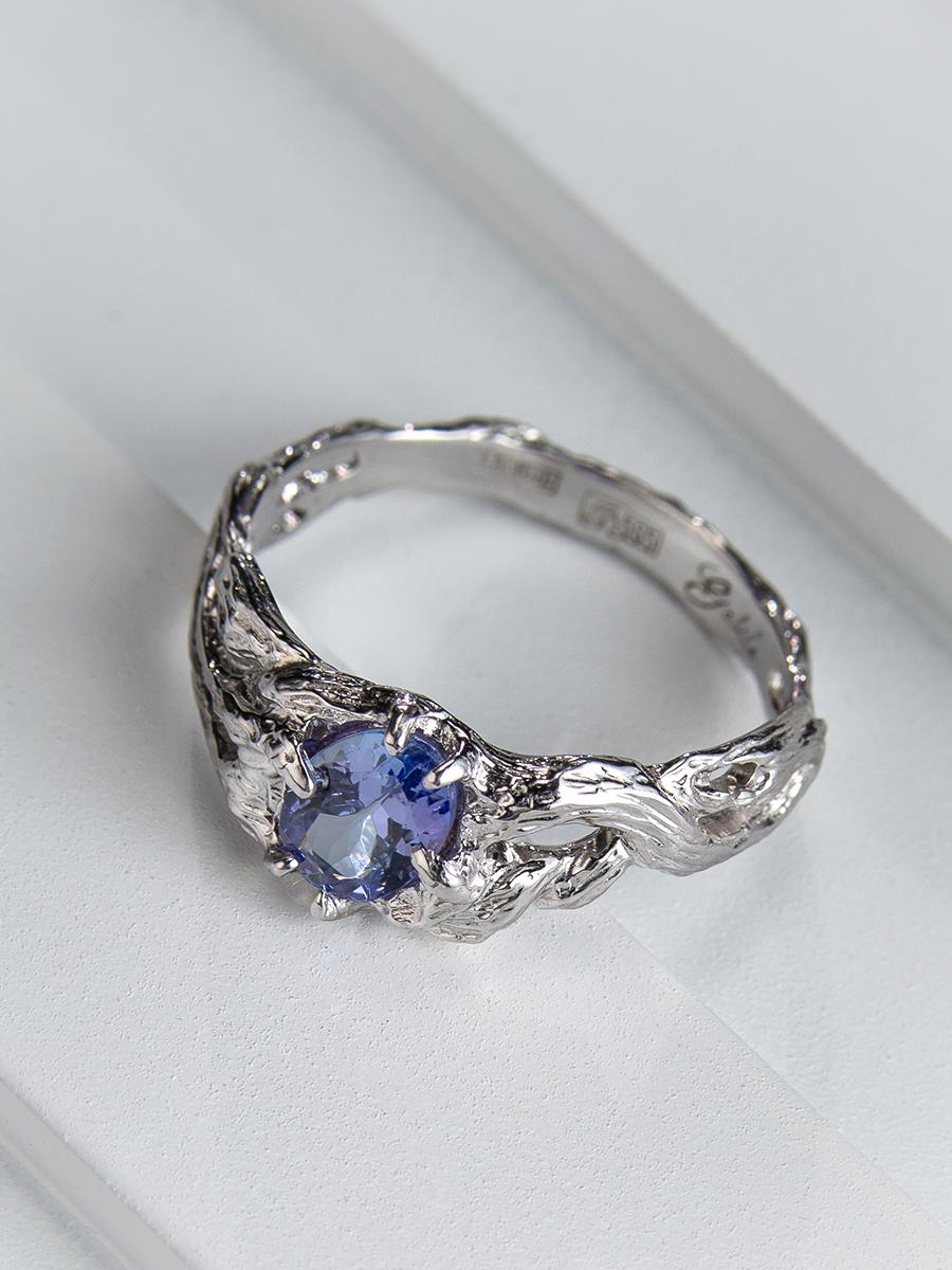 Tanzanite White Gold Ring Classic Oval Cut Tanzanian Gem Report LGBTQ Engagement For Sale 4