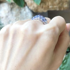 Tanzanite with Cubic Zirconia Ring set in Silver Settings