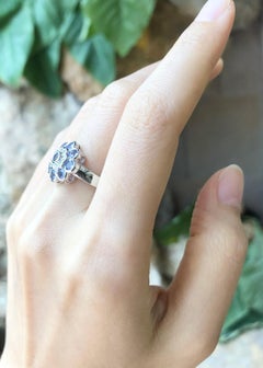 Tanzanite with Cubic Zirconia Ring set in Silver Settings