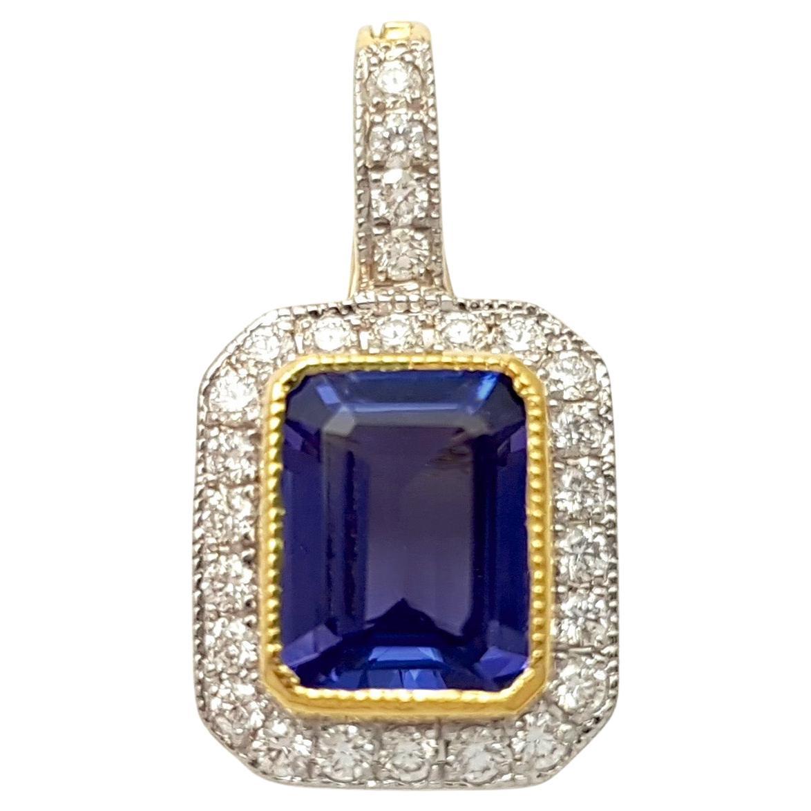 Pendentif en or 18 carats avec Tanzanite et diamant