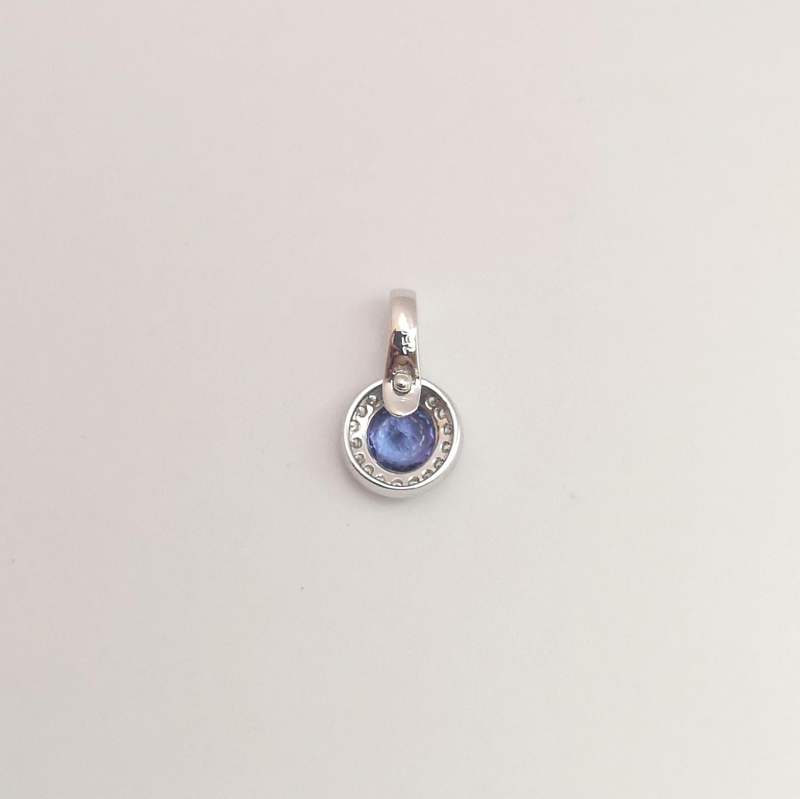 Tansanit mit Diamant-Anhänger in 18 Karat Weißgold in Fassungen Damen im Angebot