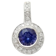 Tanzanite with Diamond Pendant set in 18K White Gold Settings