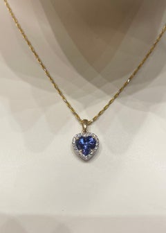 Tanzanite with Diamond Pendant set in 18K Yellow /White Gold Settings