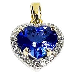 Tanzanite with Diamond Pendant set in 18K Yellow /White Gold Settings
