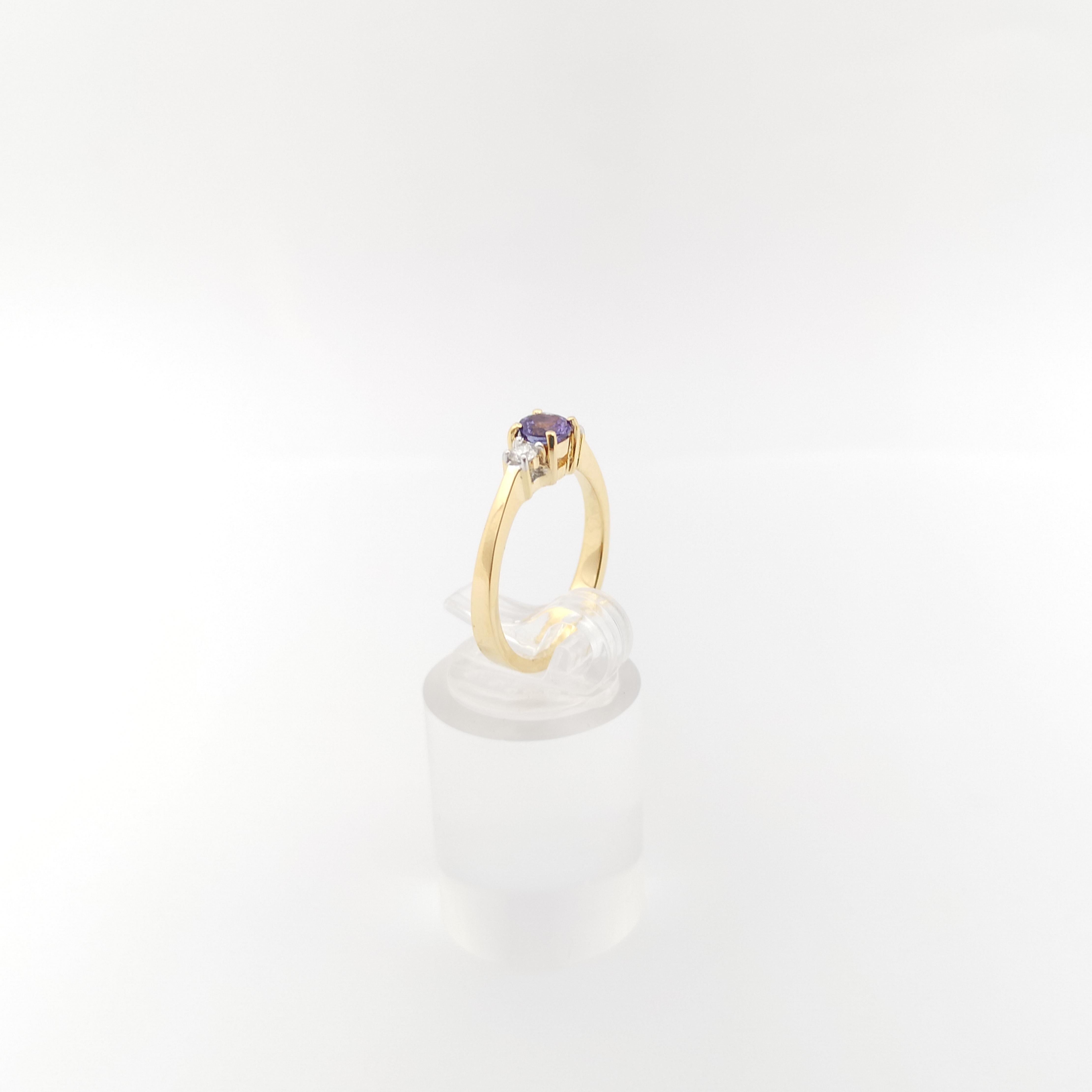 Tanzanite with Diamond Ring set in 18K Gold Settings For Sale 4