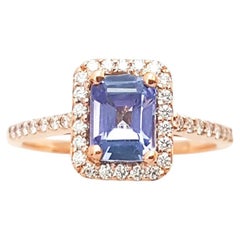 Tanzanite with Diamond Ring set in 18K Rose Gold Settings