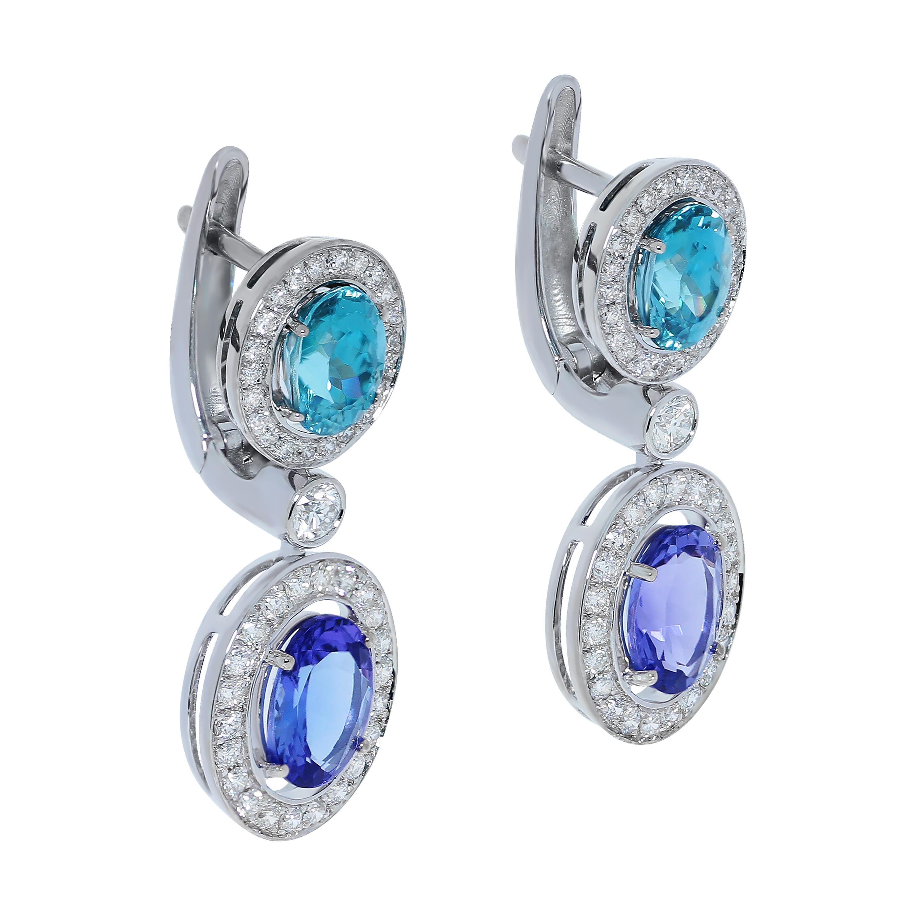 Tanzanite Zircon Diamond 18 Karat White Gold Earrings
Radiantly sparkling Ring from our 