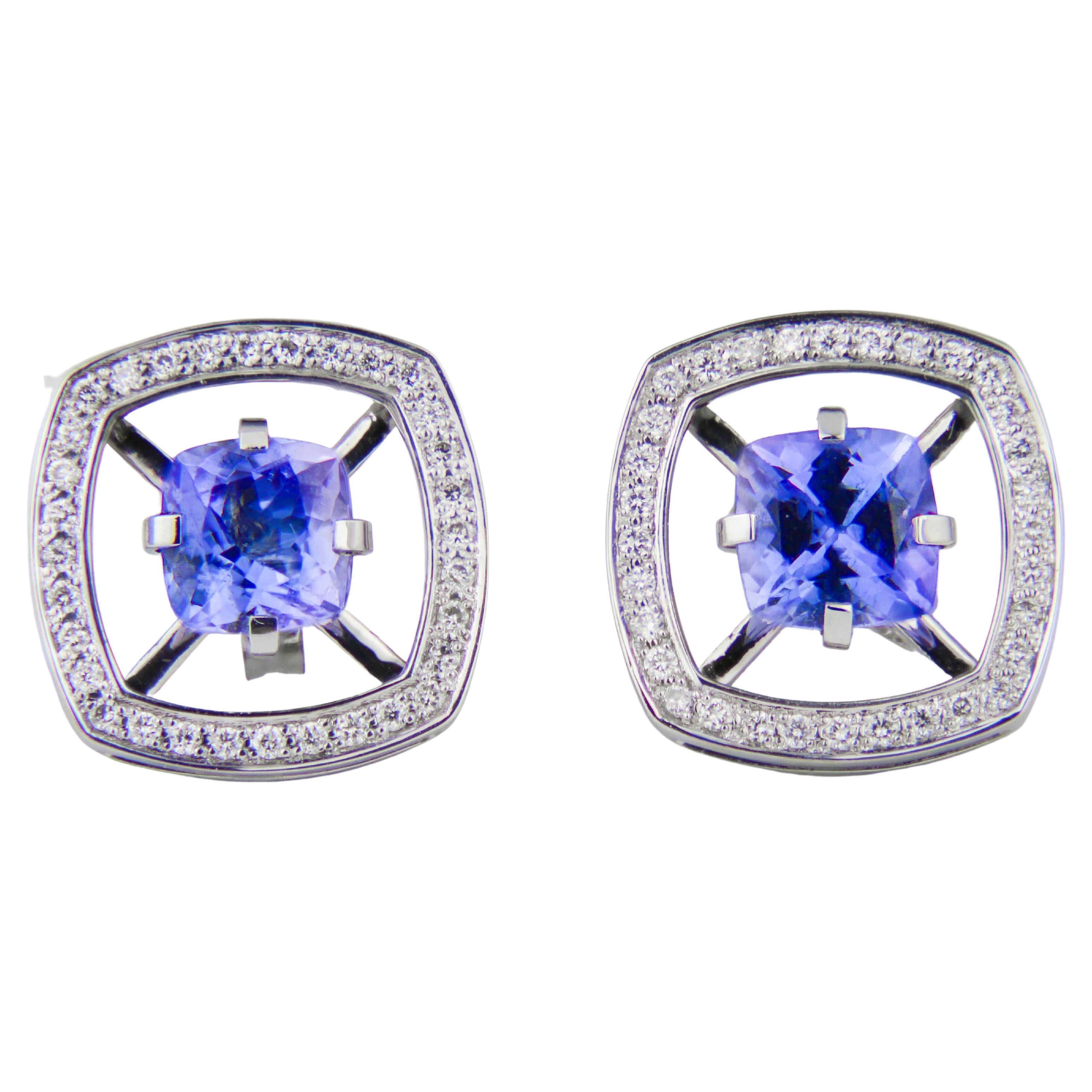 Removable Jackets Tanzanite 14k gold Earrings Studs
