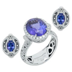 Tanzanites Diamants Or blanc 18 carats Nouvelle suite classique