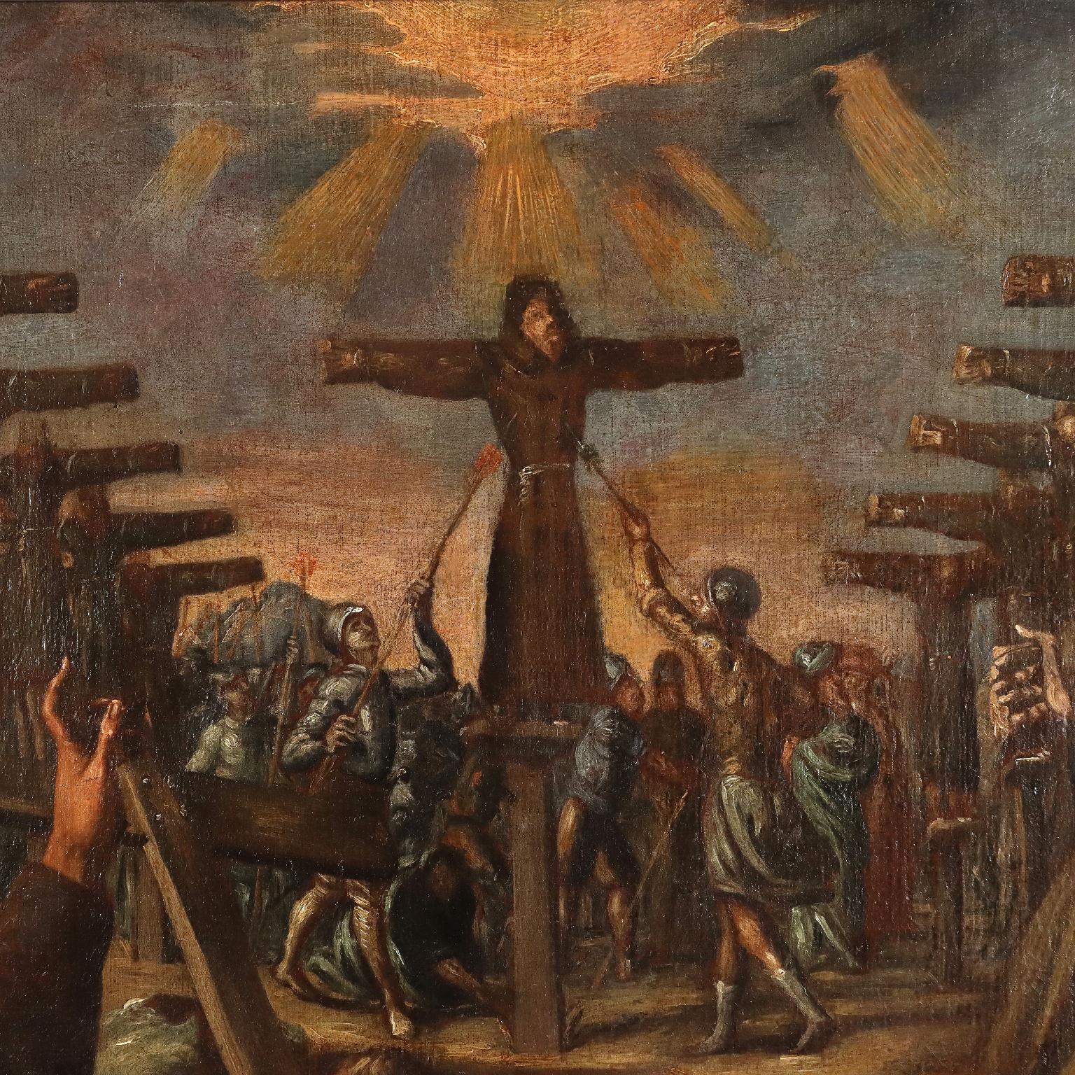 Martyrium der Franziskaner in Nagasaki (Sonstige Kunststile), Painting, von Tanzio da Varallo (Alagna Valsesia, c. 1582 - Varallo, 1633)