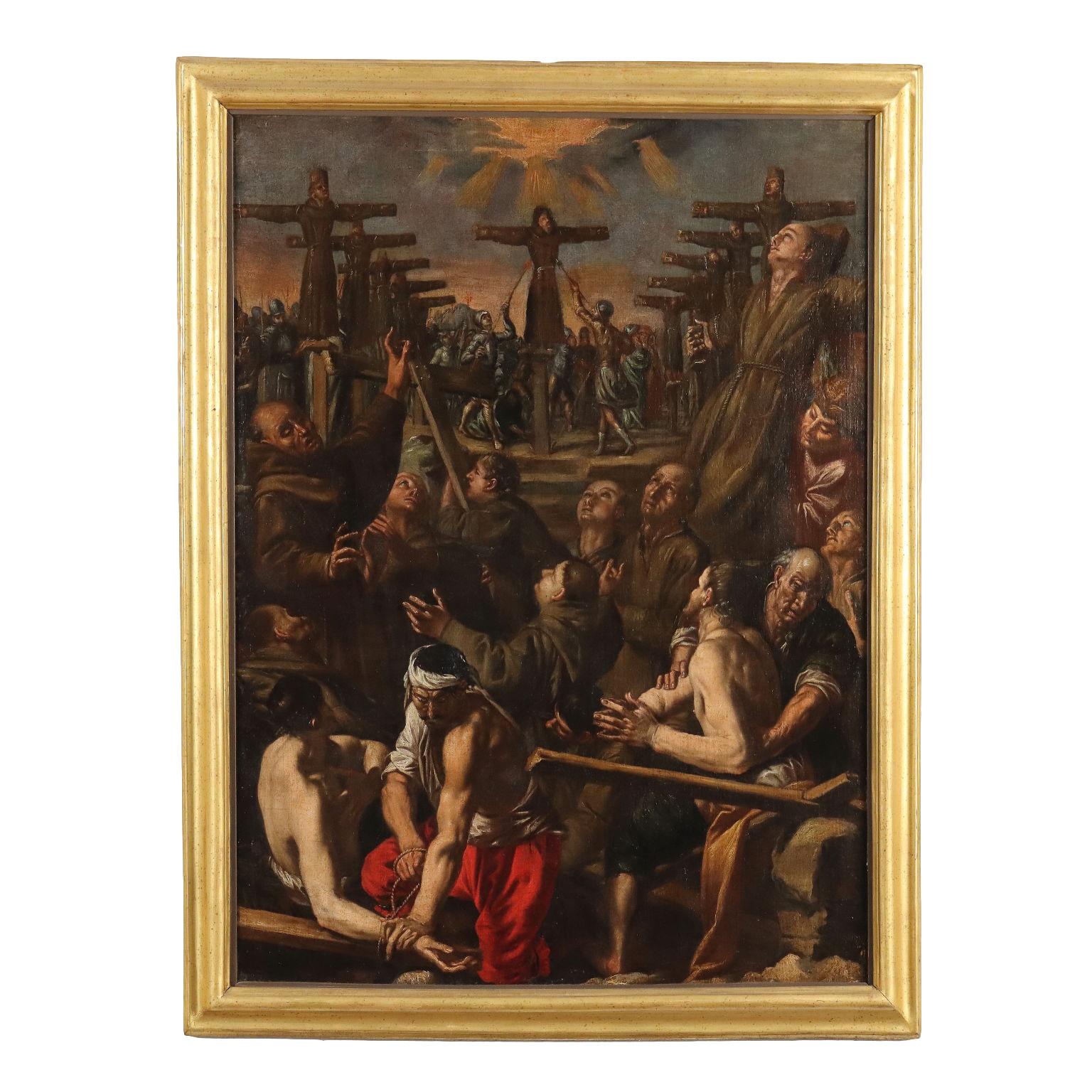 Tanzio da Varallo (Alagna Valsesia, c. 1582 - Varallo, 1633) Figurative Painting - Martyrdom of Franciscans in Nagasaki